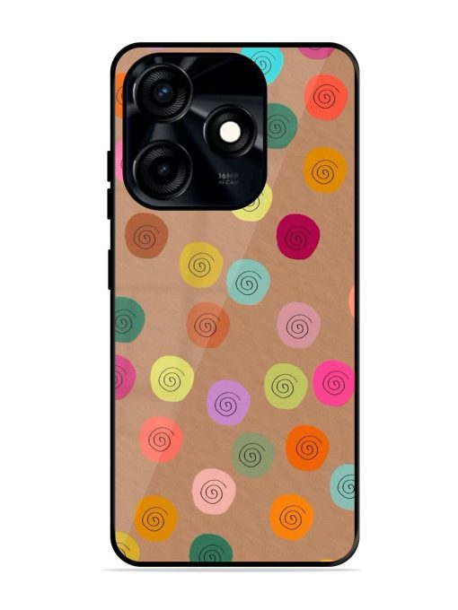 Swirly Dots On Kraft Glossy Soft Edge Case for Tecno Spark 10C Chachhi