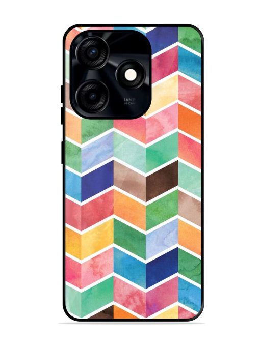 Watercolor Chevron Whimsy Glossy Soft Edge Case for Tecno Spark 10C Chachhi