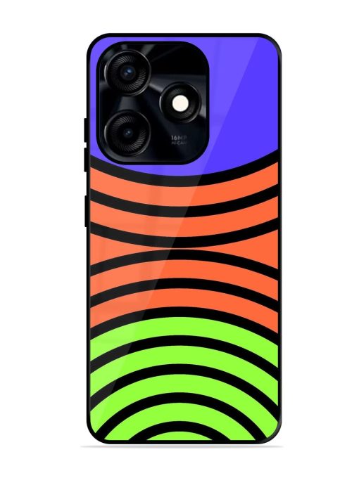 Psychedelic Stripe Symphony Glossy Soft Edge Case for Tecno Spark 10C Chachhi