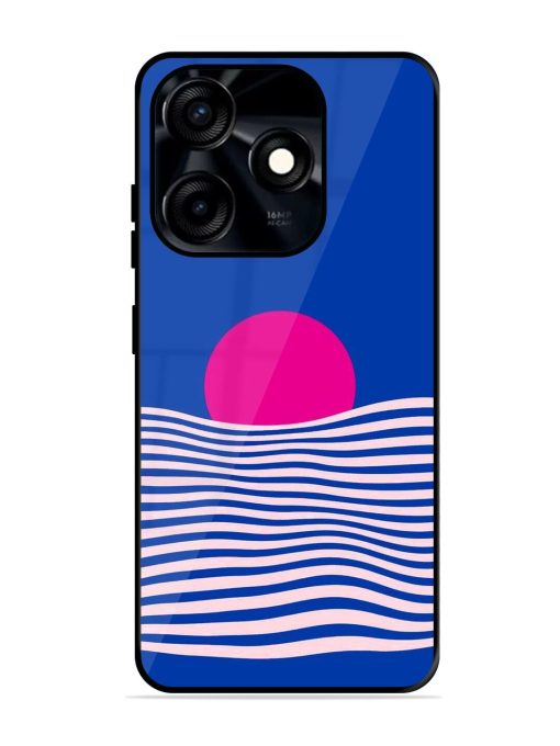 Pink Sunset Over Blue Waves Glossy Soft Edge Case for Tecno Spark 10C