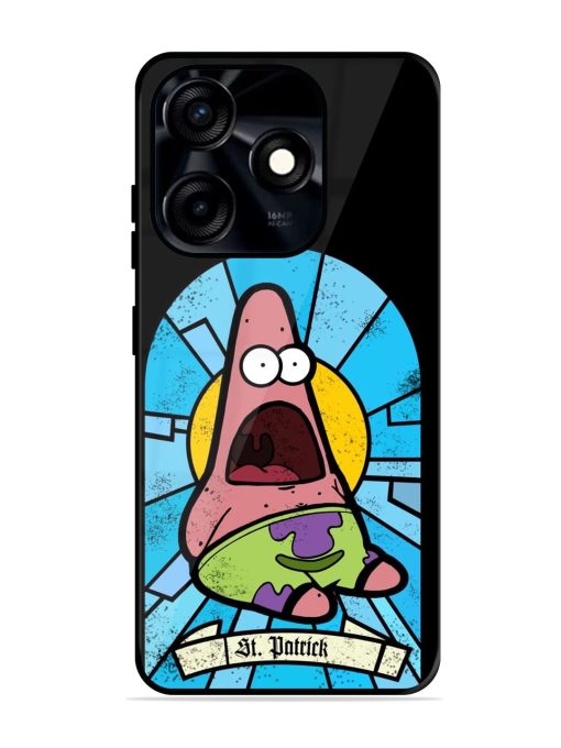 St. Patrick'S Day Stained Glass Patrick Star Glossy Soft Edge Case for Tecno Spark 10C Chachhi