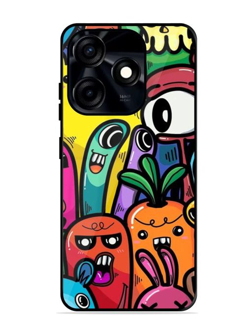 Whimsical Doodle Chaos Glossy Soft Edge Case for Tecno Spark 10C Chachhi