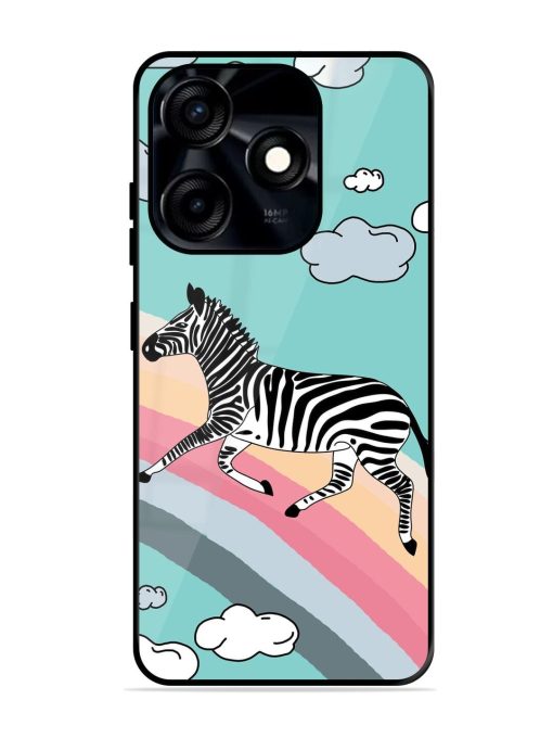 Zebra On A Rainbow Glossy Soft Edge Case for Tecno Spark 10C Chachhi