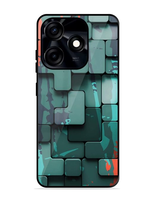 Abstract Geometric Mosaic Glossy Soft Edge Case for Tecno Spark 10C