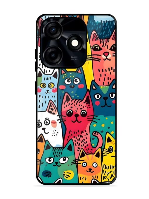 Feline Frenzy Glossy Soft Edge Case for Tecno Spark 10C Chachhi