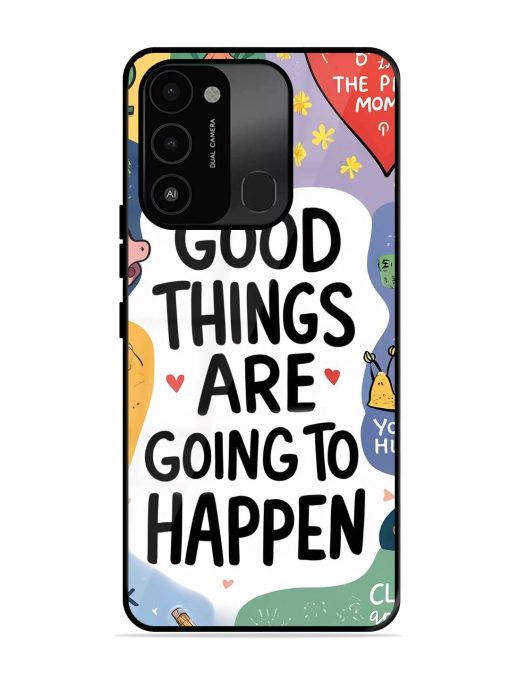 Uplifting Scribbles Glossy Soft Edge Case for Tecno Spark 8C Chachhi