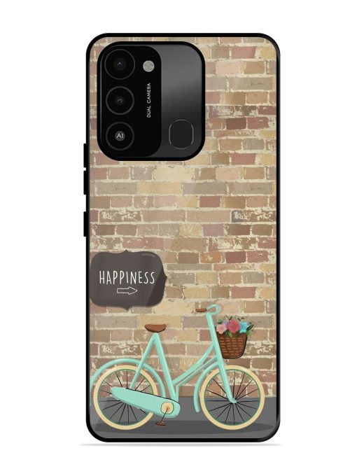 Pedaling Towards Happiness Glossy Soft Edge Case for Tecno Spark 8C Chachhi