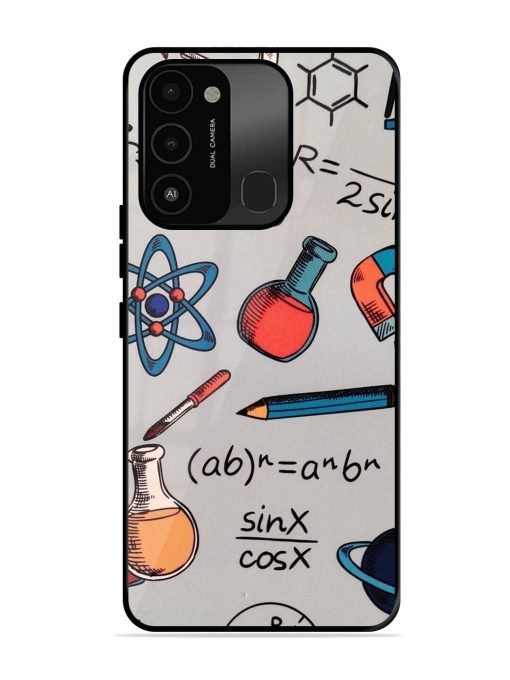 Science Doodle Glossy Soft Edge Case for Tecno Spark 8C Chachhi