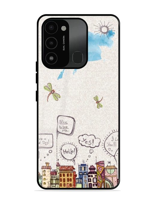 Doodle City Glossy Soft Edge Case for Tecno Spark 8C Chachhi