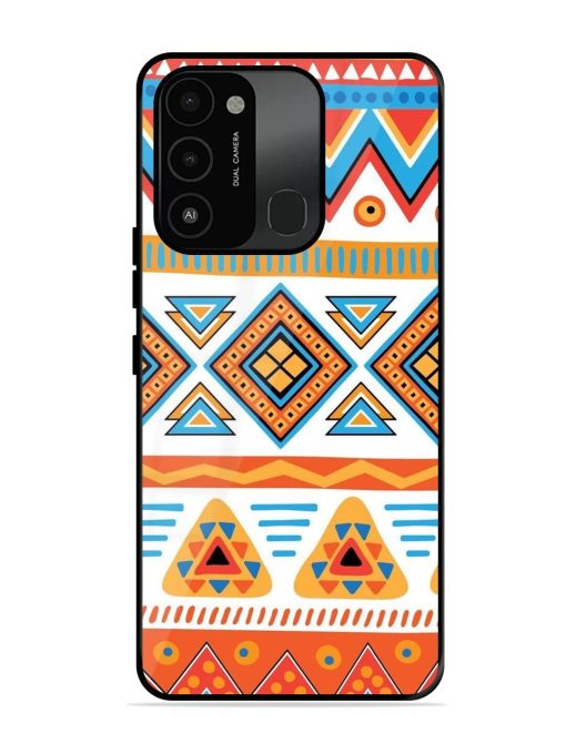 Vibrant Tribal Pattern Glossy Soft Edge Case for Tecno Spark 8C Chachhi