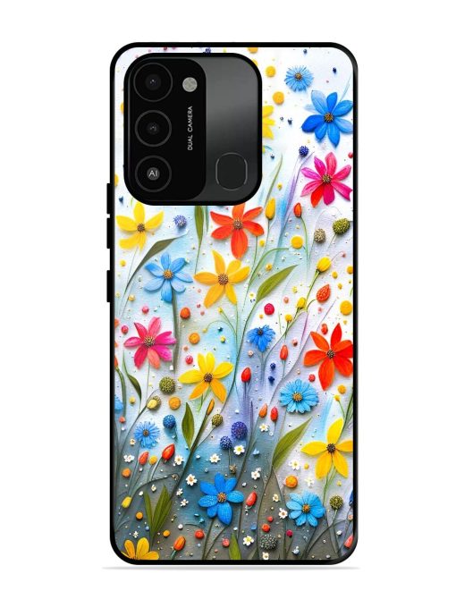 Vibrant Floral Glossy Soft Edge Case for Tecno Spark 8C Chachhi