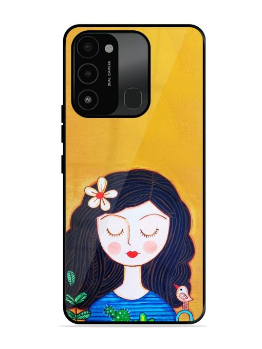 Girl Illustration Glossy Soft Edge Case for Tecno Spark 8C Chachhi