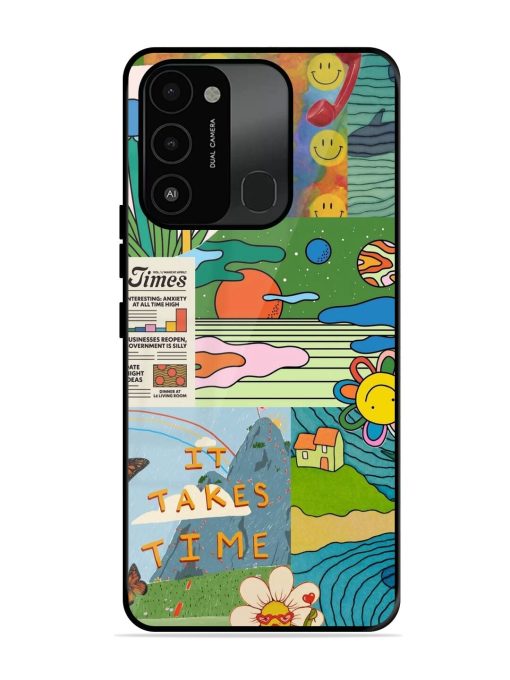 Groovy Vibes Glossy Soft Edge Case for Tecno Spark 8C Chachhi