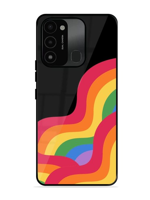 Wavy Rainbow Glossy Soft Edge Case for Tecno Spark 8C Chachhi