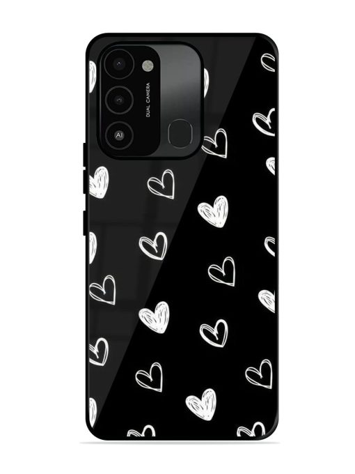 Scattered Hearts Glossy Soft Edge Case for Tecno Spark 8C Chachhi