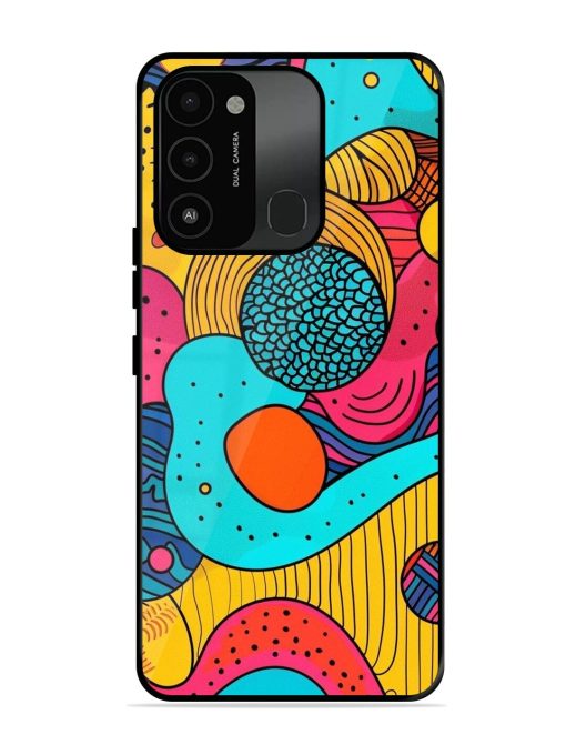 Psychedelic Patterns Glossy Soft Edge Case for Tecno Spark 8C