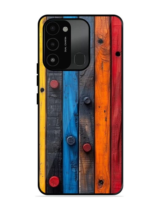 Rainbow Plank Glossy Soft Edge Case for Tecno Spark 8C Chachhi