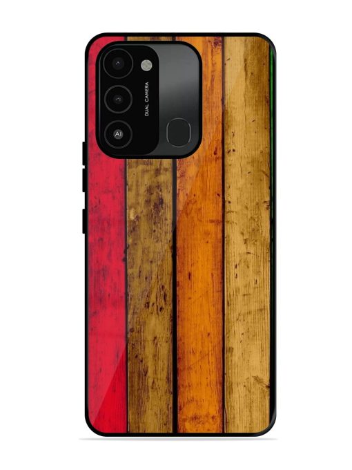 Colorful Woodgrain Glossy Soft Edge Case for Tecno Spark 8C Chachhi