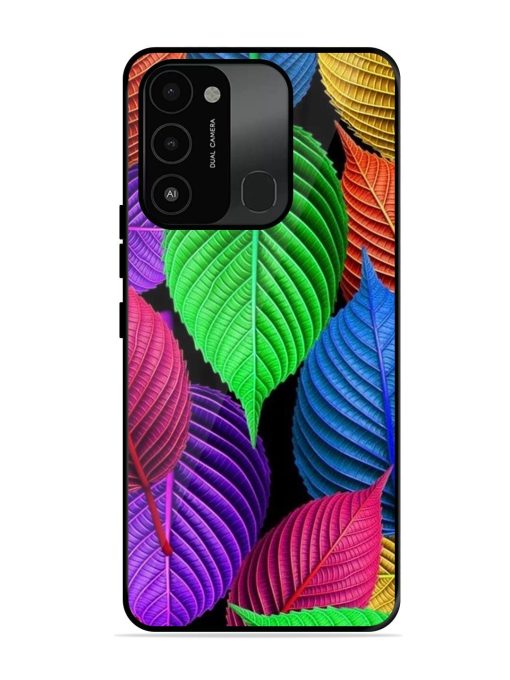 Rainbow Leaf Symphony Glossy Soft Edge Case for Tecno Spark 8C Chachhi