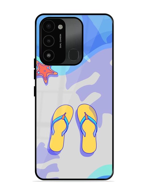 Sandy Toes And Salty Seas Glossy Soft Edge Case for Tecno Spark 8C Chachhi