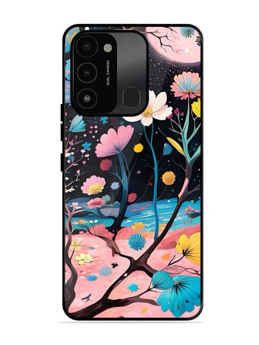 Cosmic Bloom Glossy Soft Edge Case for Tecno Spark 8C