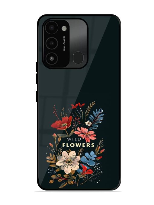 Dark Floral Glossy Soft Edge Case for Tecno Spark 8C Chachhi