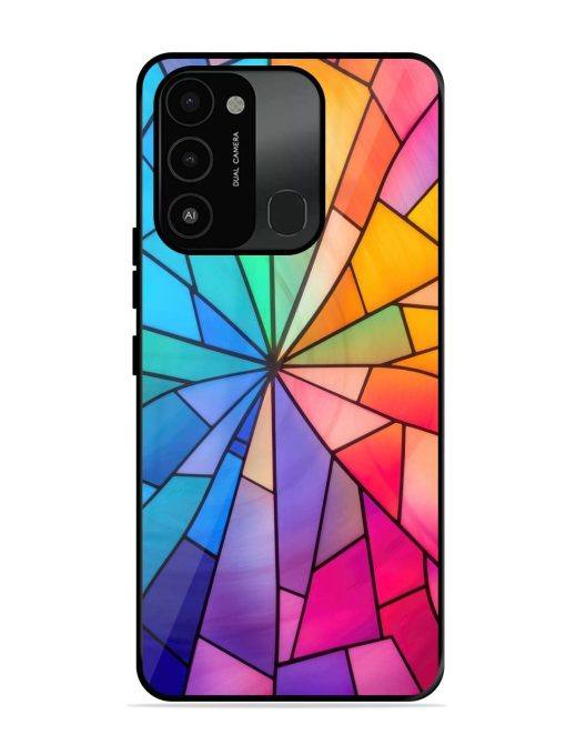 Stained Glass Kaleidoscope Of Colors Glossy Soft Edge Case for Tecno Spark 8C Chachhi