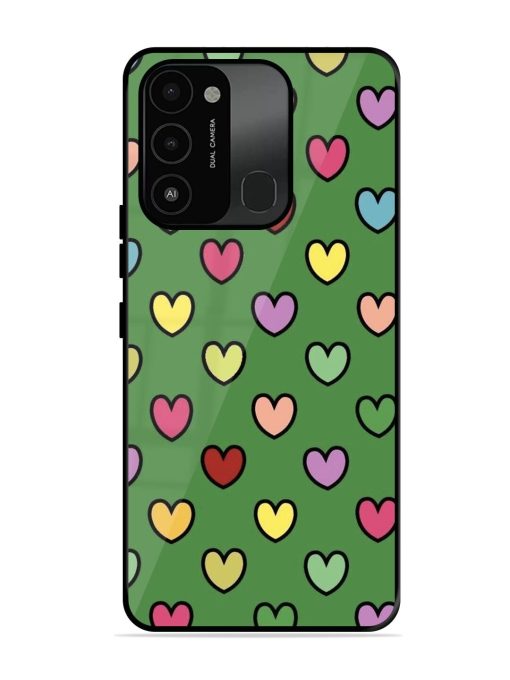 Rainbow Heart Parade Glossy Soft Edge Case for Tecno Spark 8C Chachhi