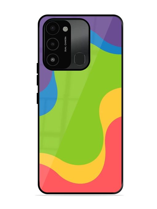 Wavy Rainbow Wonderland Glossy Soft Edge Case for Tecno Spark 8C