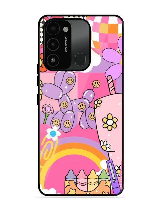 Whimsical Y2K Chaos Glossy Soft Edge Case for Tecno Spark 8C Chachhi