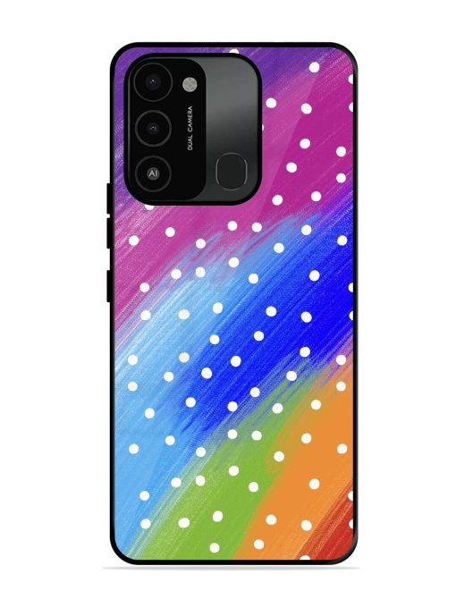 Rainbow Polka Dot Dream Glossy Soft Edge Case for Tecno Spark 8C Chachhi