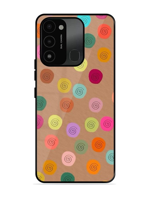 Swirly Dots On Kraft Glossy Soft Edge Case for Tecno Spark 8C Chachhi