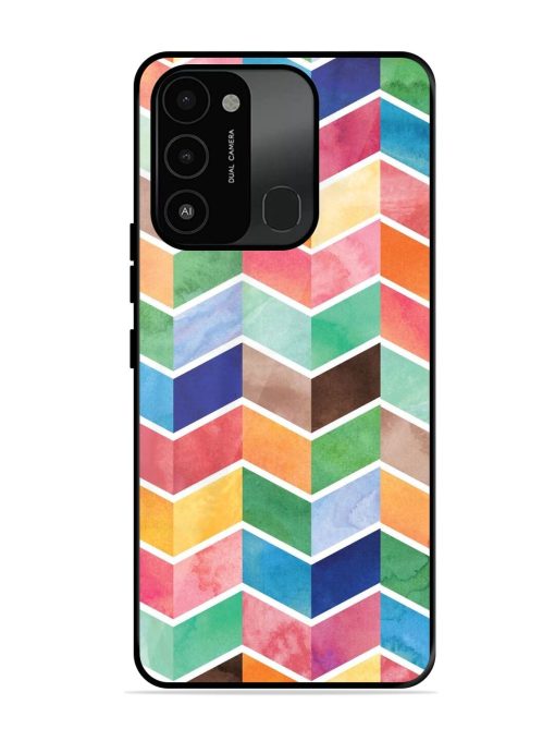 Watercolor Chevron Whimsy Glossy Soft Edge Case for Tecno Spark 8C Chachhi