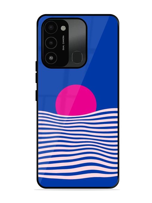 Pink Sunset Over Blue Waves Glossy Soft Edge Case for Tecno Spark 8C Chachhi