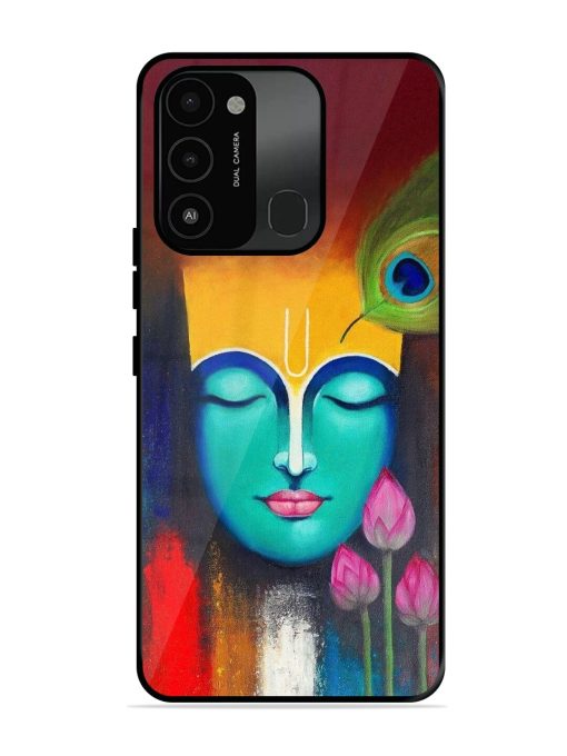 Divine Tranquility: The Face Of Krishna Glossy Soft Edge Case for Tecno Spark 8C Chachhi