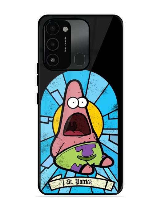 St. Patrick'S Day Stained Glass Patrick Star Glossy Soft Edge Case for Tecno Spark 8C Chachhi