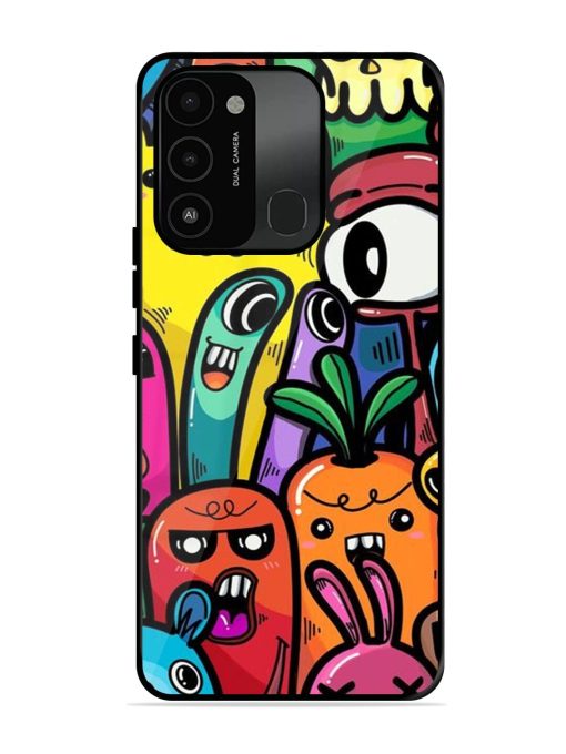 Whimsical Doodle Chaos Glossy Soft Edge Case for Tecno Spark 8C Chachhi