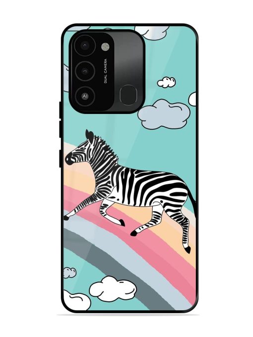 Zebra On A Rainbow Glossy Soft Edge Case for Tecno Spark 8C Chachhi