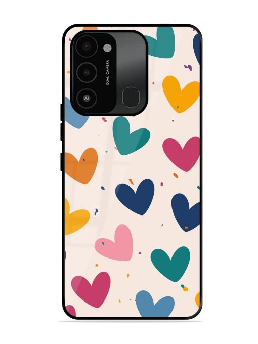 Rainbow Hearts Glossy Soft Edge Case for Tecno Spark Go (2022) Chachhi