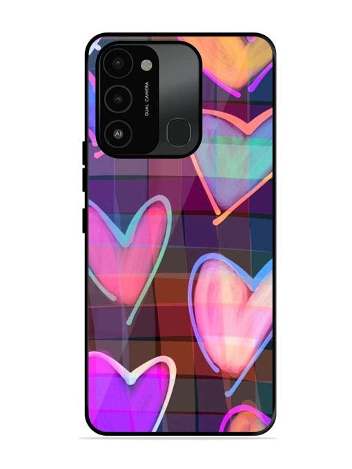 Neon Hearts Glossy Soft Edge Case for Tecno Spark Go (2022) Chachhi