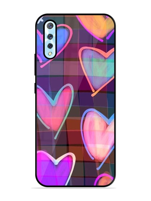 Neon Hearts Glossy Soft Edge Case for Vivo S1 Chachhi