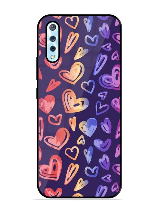 Rainbow Hearts Glossy Soft Edge Case for Vivo S1 Chachhi