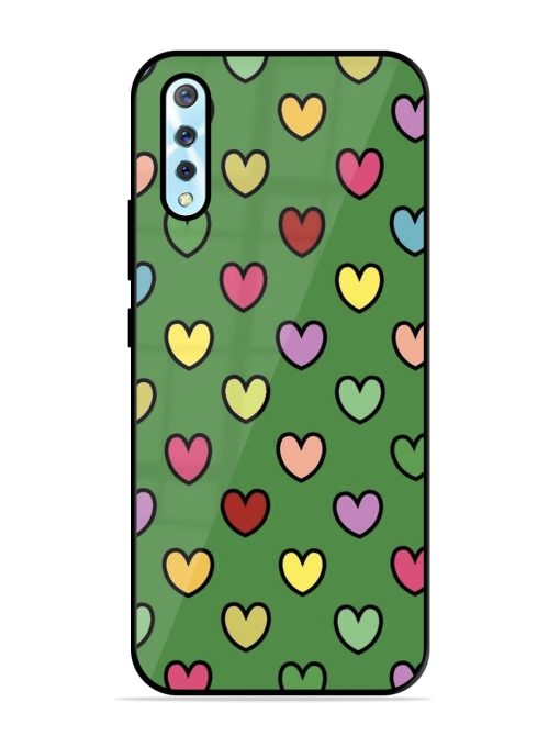 Rainbow Heart Parade Glossy Soft Edge Case for Vivo S1 Chachhi