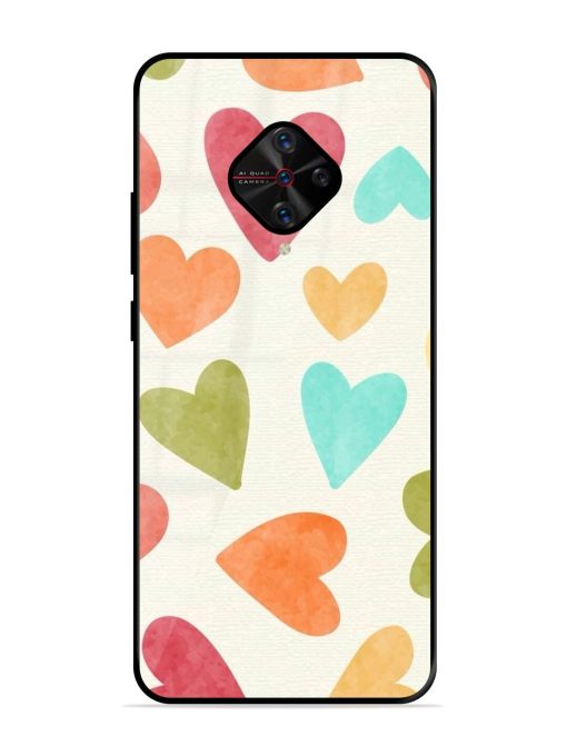 Watercolor Hearts Glossy Soft Edge Case for Vivo S1 Pro Chachhi