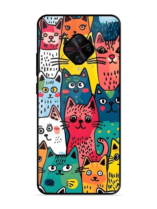 Feline Frenzy Glossy Soft Edge Case for Vivo S1 Pro Chachhi