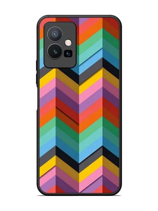 Colorful Zigzag Glossy Soft Edge Case for Vivo T1 (5G)