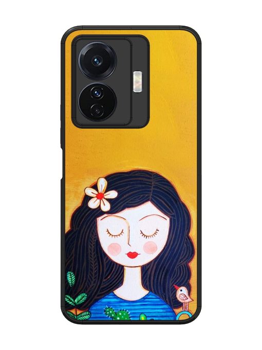 Girl Illustration Glossy Soft Edge Case for Vivo T1 Pro (5G) Chachhi