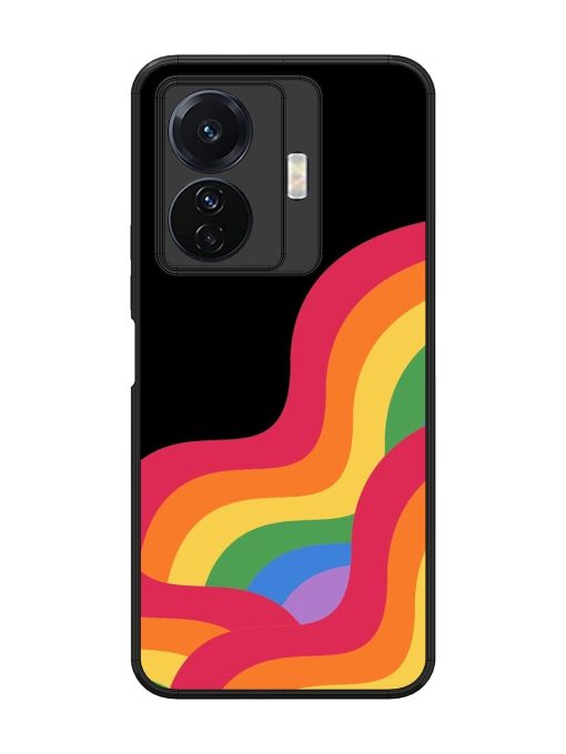 Wavy Rainbow Glossy Soft Edge Case for Vivo T1 Pro (5G) Chachhi