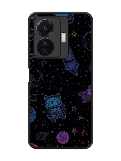 Cosmic Cat Chaos Glossy Soft Edge Case for Vivo T1 Pro (5G) Chachhi