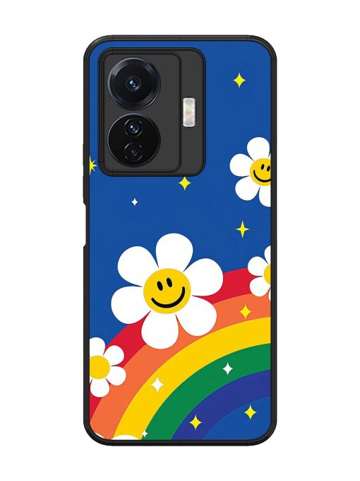 Happy Daisies And Rainbow Sky Glossy Soft Edge Case for Vivo T1 Pro (5G) Chachhi